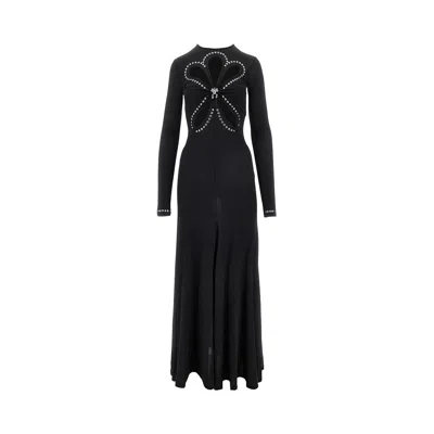 RABANNE LONG DRESS WITH CUT-OUT DETAILS AND EYELETS
