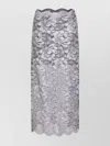 Rabanne Midi Skirt With Scalloped Waistline And Metallic Lace Fabric In Gray