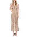 Rabanne Crochet Embroidered Maxi Dress In Brown