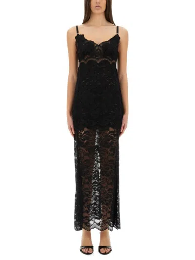 Rabanne Long Black Lace Dress