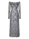 Rabanne Long Lace Dress In Gray