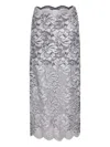 Rabanne Midi Skirt With Scalloped Waistline And Metallic Lace Fabric