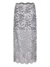 Rabanne Midi Skirt With Scalloped Waistline And Metallic Lace Fabric In Black