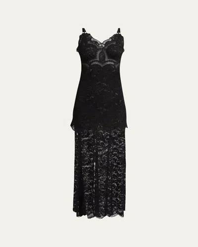 RABANNE LONG LACE SLIP DRESS
