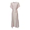 Rabanne Women's Jersey Flutter-sleeve Asymmetric Drape Midi Dress