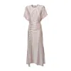 Rabanne Women's Jersey Flutter-sleeve Asymmetric Drape Midi Dress