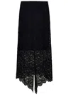 Rabanne Split-hem Lace Midi Skirt In Black