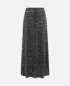 Rabanne Black Sequin Maxi Skirt In Gray