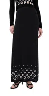 Rabanne Jupe Eyelet-embellished Jersey Maxi Skirt In Black