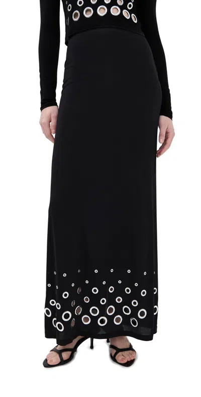 RABANNE LONG SKIRT IN JERSEY BLACK