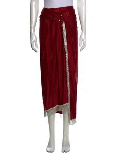 Pre-owned Rabanne Long Skirt W/ Tags In Red