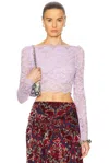 Rabanne Lavender Lace-effect Top With Boat Neckline In French Lavander