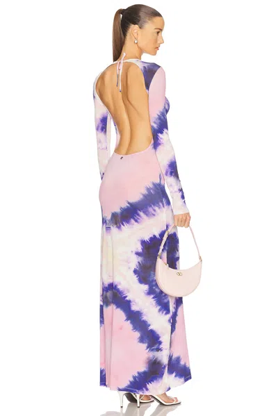 Rabanne Open-back Tie-dyed Stretch-crepe Maxi Dress In Multicolour