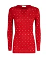 Rabanne Long Sleeve Round Neck T-shirt In Red