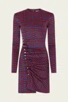 Rabanne Long-sleeve Ruched Mini Dress In Multi