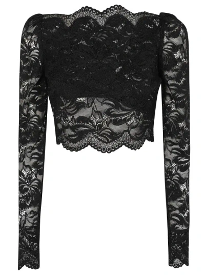 RABANNE LONG SLEEVE TOP MADE OF STRETCH LACE