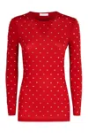 Rabanne Long Sleeve Round Neck T-shirt In Red