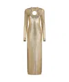 Rabanne Embellished Metallic Maxi Dress In Nude