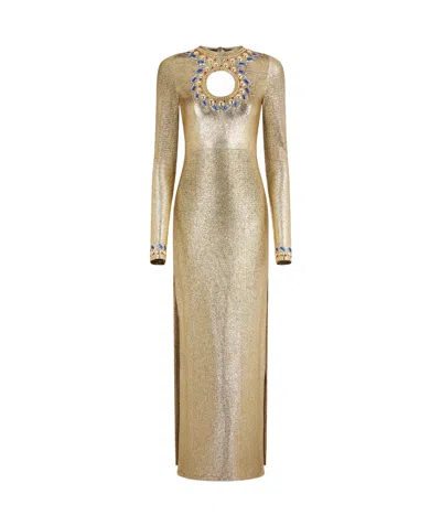 RABANNE TEMPORARY CRYSTAL-EMBELLISHED MAXI DRESS
