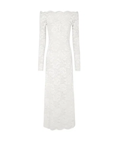 Rabanne Long Sleeved Dress In White