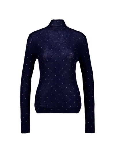 Rabanne Long-sleeved Turtleneck Wool In Blue