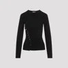 Rabanne Ruched Design Long Sleeves Top In Nero