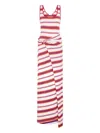 Rabanne Long Striped Maxi Dress With Tie Detail In Multi