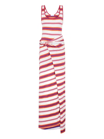 RABANNE LONG STRIPED DRESS