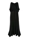 Rabanne Draped Stretch-jersey Midi Dress In Black