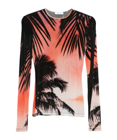RABANNE PALM PRINT T-SHIRT
