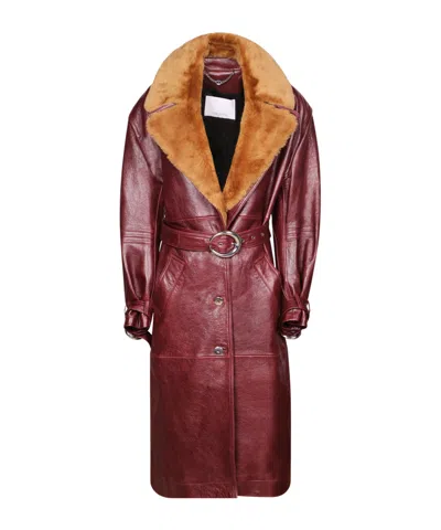 Rabanne Long-sleeved Coat In Brown
