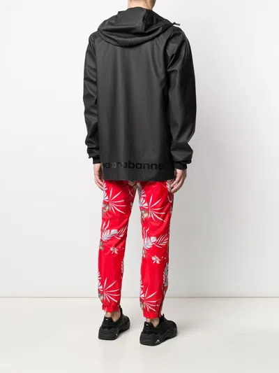 Rabanne Loose-fit Logo Hooded Jacket In Black