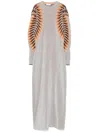 Rabanne Intarsia Metallic-knit Maxi Dress In Grey