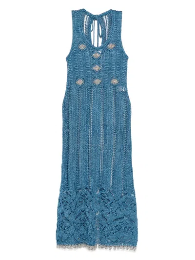 RABANNE MIDIKLEID AUS LUREX-STRICK