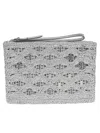 Rabanne Lurex Raffia Pouch With Silver Leather Strap