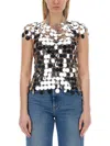 Rabanne The Iconic Silver Sparkle Discs Top Silver In Silver
