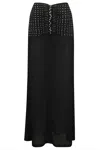 Rabanne Sparkle Detail Column Maxi Skirt In Black