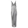 Rabanne Maxi Strap Dress In Metallic Mesh