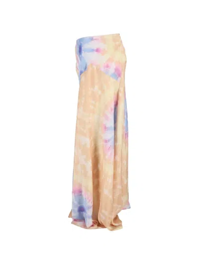 Pre-owned Rabanne Maxi Tie-dye Skirt In Neutral