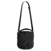 Rabanne Medium Black Bucket Paco Bag In Leather