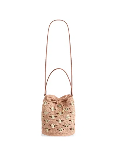 Rabanne Medium Crochet 1969 Disc Bucket Bag In Pink