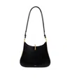Rabanne Medium Ring Leather Shoulder Bag In Black