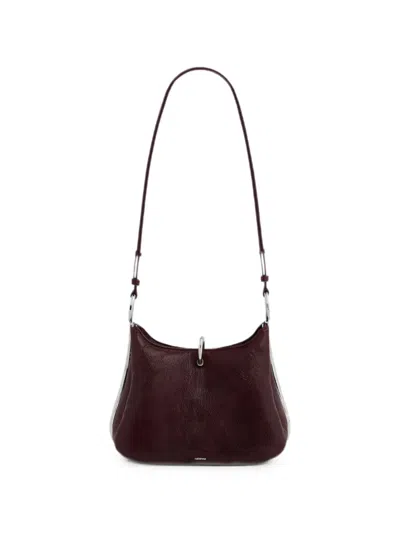 Rabanne The Medium Ring Lambskin Shoulder Bag In Burgundy