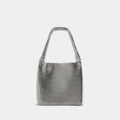 RABANNE MEDIUM SILVER PIXEL SHOULDER BAG - RABANNE - ALUMINIUM - SILVER