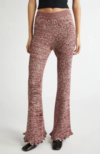 Rabanne Mélange Knit Flare Leg Pants