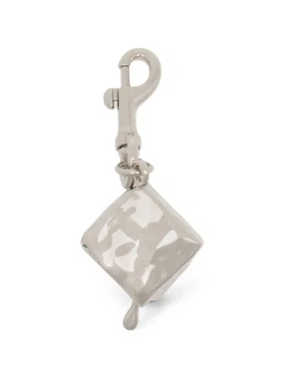 Rabanne Melting Ice Cube Silver-tone Charm In Metallic