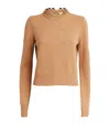 Rabanne Merino Wool-cashmere Chain-detail Sweater In Beige