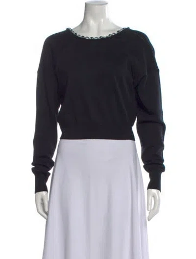 Pre-owned Rabanne Merino Wool Crew Neck Sweater In Black