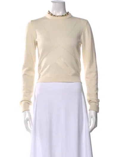 Pre-owned Rabanne Merino Wool Crew Neck Sweater In Neutral