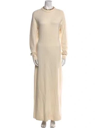 Pre-owned Rabanne Merino Wool Long Dress In Neutral
